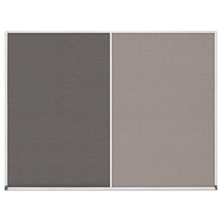 United Visual Products Triple Door Radius Corkboard, 72"x36", Bla, UV7005RC-BLACK-KEYLIME UV7005RC-BLACK-KEYLIME